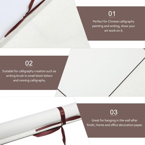 Papel en Blanco para Caligrafía CRAFTHROU Set de 2 Rollos con Caja Elegante 3