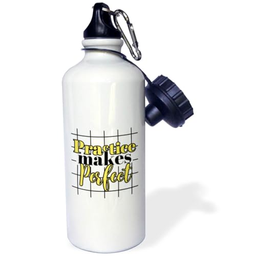 3dRose Lourdes - Quote - Image of Quote Practice Makes Perfect - Water Bottles (wb-388453-1)
