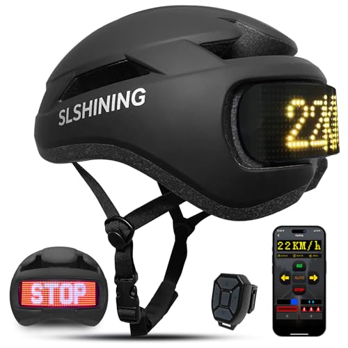 Smart Bike Helmet with LED Light for Adults | Mountain Road Cycling Skateboard Roller Skating | Black