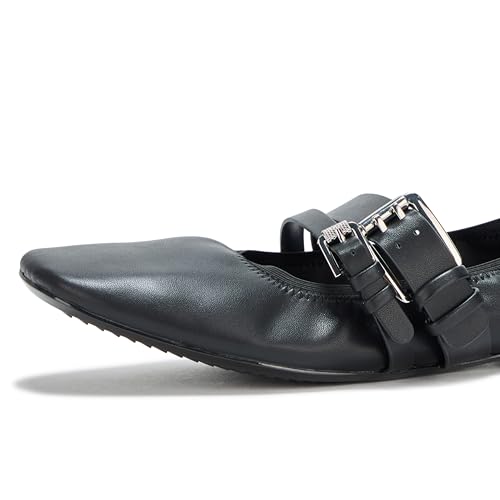 DKNY Women's Dade Ballet Flat with Double Buckle Strap Mule4