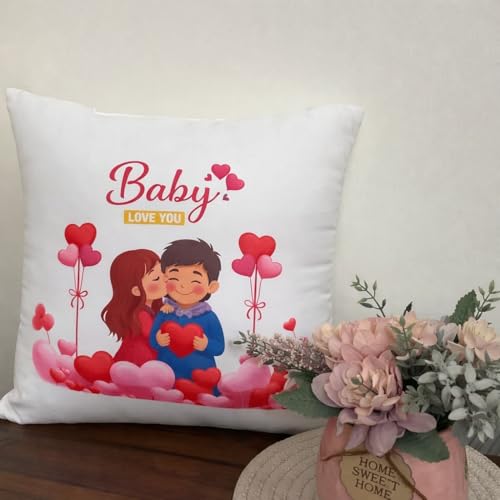 Image of Premium Throw Pillow Cushion | Romantic Love Gift for Wife, Husband, Girlfriend & Boyfriend | Anniversary, Birthday & Valentine's Day | 16x16 inch with Premium Filler - True Love