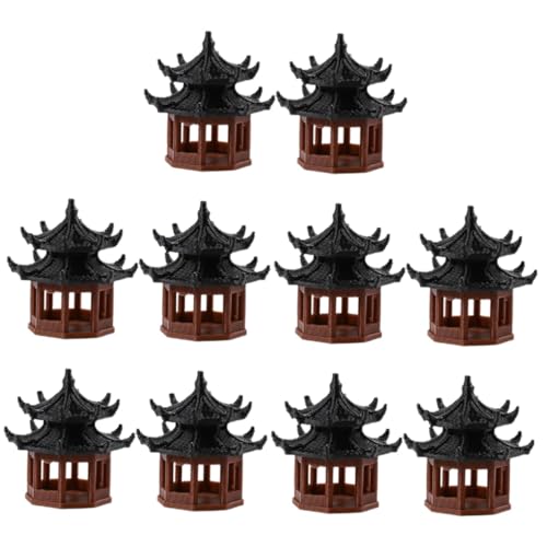 Pavillon miniature de style chinois (10 pièces) pour décoration de jardin