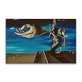 JZSDGB Encadré Salvador Dali Tableau à l'huile-Célèbre Artiste Peinture sur Toile-Reproduction Impression sur Toile-Tableau d'art mural en toile(La main surréaliste) 30x45cm(12x18in) Encadré