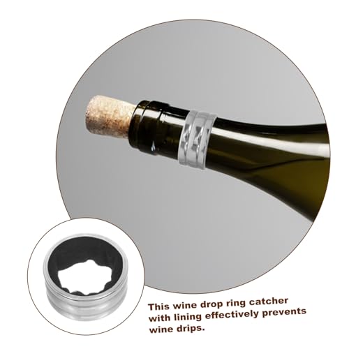 Anillo antigoteo de acero inoxidable Ciieeo con fieltro absorbente para servir vino 4