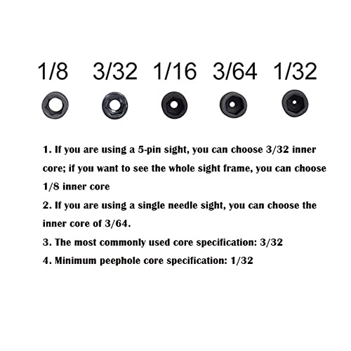 Ameyxgs Archery 37/45 Degree Hooded Peep Sight Compound Bow Peep Sight Inner Core 6X 8X Clarifier Aperture Lens Kits (Black, 37Degree 8X) #TOP2
