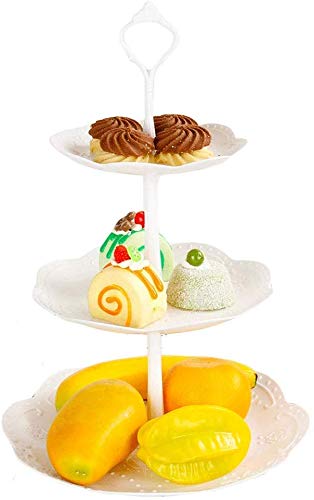 Cake Stand Afternoon Tea Cake Stand Party Tableware Set Dessert Stand Slate Serving Set Reusable(Round)