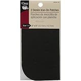 Dritz 55240-1D Patches, Iron-On, Denim, Black, 5 x 5-Inch (2-Count)