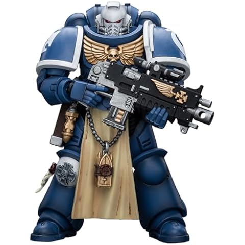 YIZRIO JoyToy Warhammer 40K Ultramarines Sternguard Veteran with Bolt Rifle 1:18 Scale Action Figure Mecha Joy Toy Collection Model 4.76 inch Cover