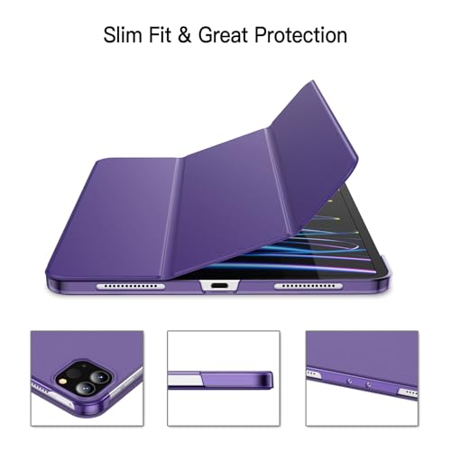 Image of JETech Cover Case for iPad Pro 11-Inch, 2022 /2021 /2020 /2018 Model (4th /3rd /2nd /1st Generation), Compatible with Pencil, Cover Auto Wake /Sleep (Purple)