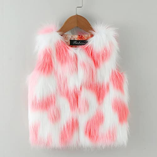 Girls Faux Fur Vest Coat Fleece Jacket Toddler Baby Girls Winter Thick Warm Waistcoat Gilet Outerwear Furry Vest4