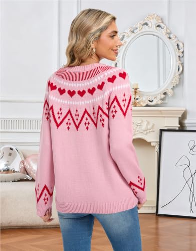 Image of Women's Vintage Fair Isle Pullover Sweater Lightweight Knit Tops