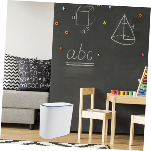 Basurero estrecho con tapa tipo push para cocina y baño miniatura 5