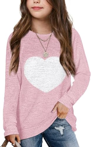 Image of Apbondy Girls Shirts Casual Long Sleeve Crewneck Loose Striped Sweatshirts Pullover Tops