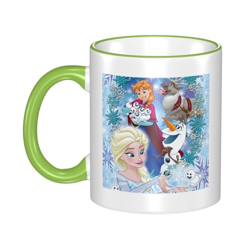 アナと雪の女王 マグカップ 保温・保冷 電子レンジ対応 コーヒーカップ 陶器 セラミック 耐高温 軽量 個性人気 誕生日プレゼント大容量 Green