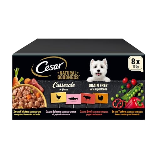 Cesar Natural Goodness Casserole Mixed Selection- Wet Dog Food - for Adult Dogs - in Gravy - 24 x 100 g