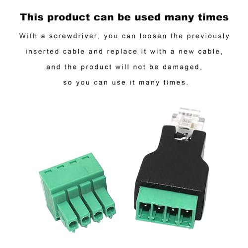 10 adaptadores RJ11 macho a terminal de tornillo 4 pines miniatura 6