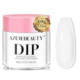 AZUREBEAUTY Pro 60g Dip Powder White Color Large Capacity, Basic Dipping Powder Crystal French Nail Art Starter Manicure Salon DIY at Home, Large Capacity Upgrade, Long-Lasting, No Nail Lamp Needed