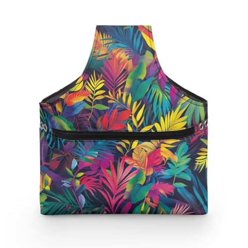 Image of ZUXONGSY Tropical Leaf Yarn Storage Bag for Crocheting Dragonfly Knitting Project Handbag Crochet Organizers and Storage Knitting Accessories