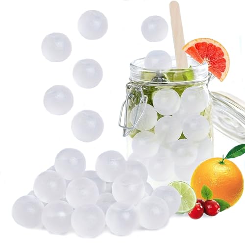 Maiitmor 【繰り返し使用可能】溶けない氷 48個セット 食品級シリコン製 飲み物薄まらず 保冷時間長い 急速冷凍 おしゃれカラフルアイスキューブ 夏の製氷器(ホワイト-スクエア)