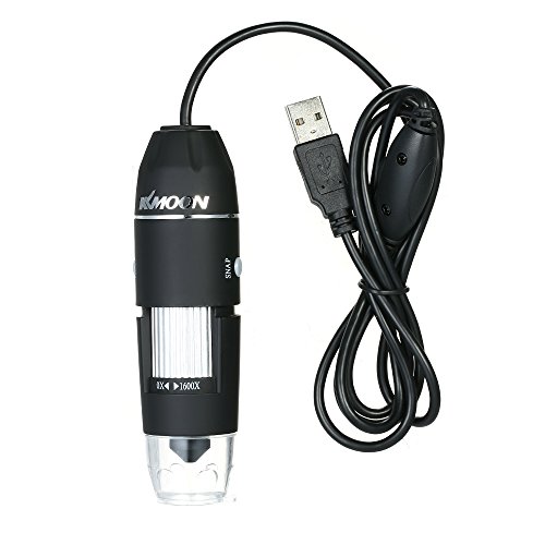 KKmoon Ampliação 1600X USB Microscópio Digital com Função OTG Endoscópio 8-LED Lupa Lupa com Suporte
