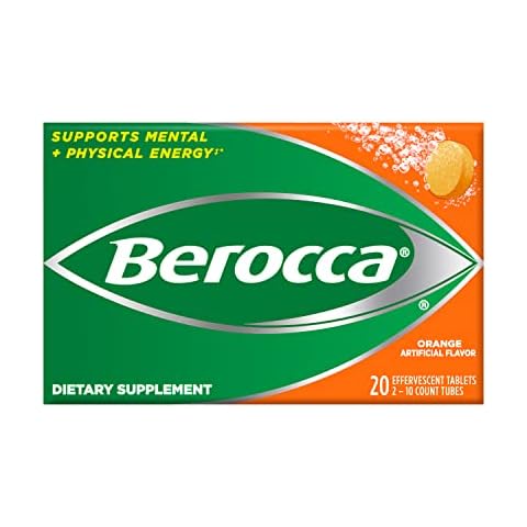 Berocca Orange Effervescent Tablets, Caffeine Free, 20 Count Cover