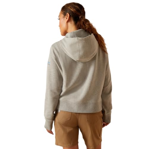 Image of ARIAT Women's Rebar Lightweight Cropped Hoodie, Heather Grey, X-Small