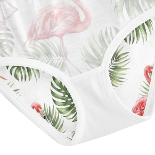 Toddler Girl Panties, Flamingos Tropical Palm Leaves Girls Cotton Underwear, 2–8 Years4