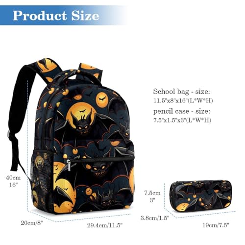 Sac à dos d'Halloween et trousse multicolore pour la rentrée des classes - 2