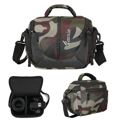 Image of Favria Camera Bag for DSLR & Mirrorless - Fits Nikon, Canon, Sony - Camera Bag for Travel - Shockproof Sling Case for Lens - Water-Resistant Compact Photography Bag (Camouflage)