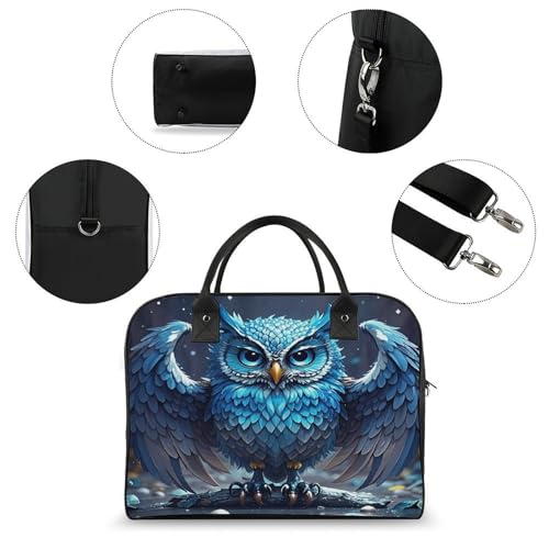 Bolso Tote azul con asa ajustable y cierre para portátil miniatura 6
