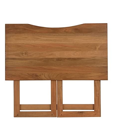 Image of Solid Wood Folding Study Table Laptop Computer Pc Writing Foldable Desk for Home & Office Space Saving Sleek Design (Brown Finish 1, Standard)