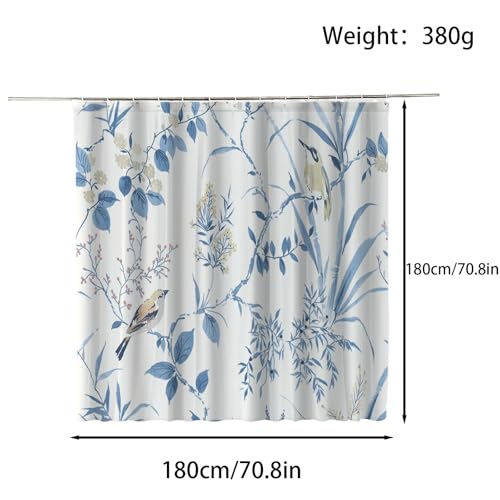 FAIRYGATE Shower Curtains for Garden Shower Curtain for Bathroom Waterproof Anti Mould Bath Curtain with 12 Hooks Washable Polyester Shower Curtains for Wet Room Tubs Spa B8107 - Image 2