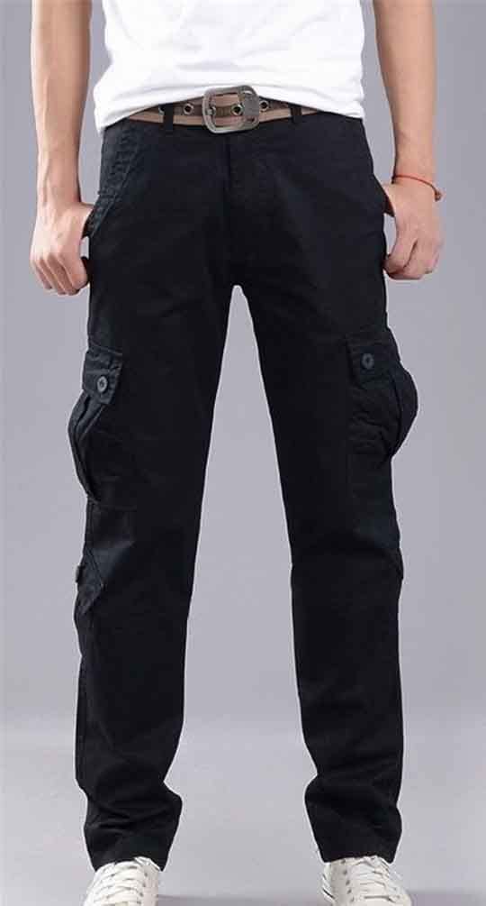 Suwequest Męskie spodnie na co dzień z wieloma kieszeniami Joggery Cargo Pants Outdoor Trekking Cargo Pants