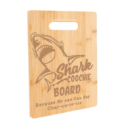Tabla de charcutería de tiburón – Tabla de cortar de cocina Shark Coochie, lindas tablas de pan para cortar queso, tablas de cocina multiusos para carne, frutas, preparación de verduras, porción antid