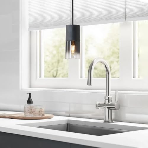 Image of Pendant Light Fixtures, Adjustable Modern Pendant Lights for Kitchen Island, Industrial Glass Pendant Lights for Dining Table Hallway Bedroom Living Room Black 3 Packs