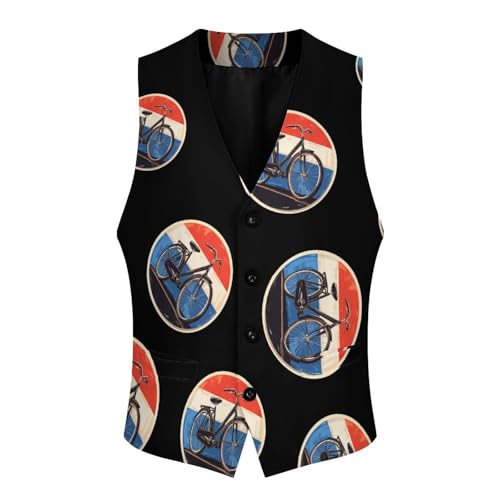 Dutch Bicycle Mens Slim Fit Suit Vest Dress Waistcoat Casual Business Vest4