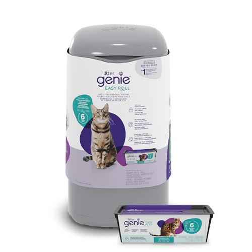 Litter Genie Easy Roll Cat Litter Disposal Pail | Odour Control, Refill Bags & Scoop