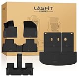 LASFIT Floor Mats & Backrest Mats & Cargo Mats for Hyundai Palisade 7/8 Seats 2025 2024 2023 2022 2021 2020, All Weather TPE Custom Fit Floor Liners for Palisade Full Set Car Mats Accessoires, Black