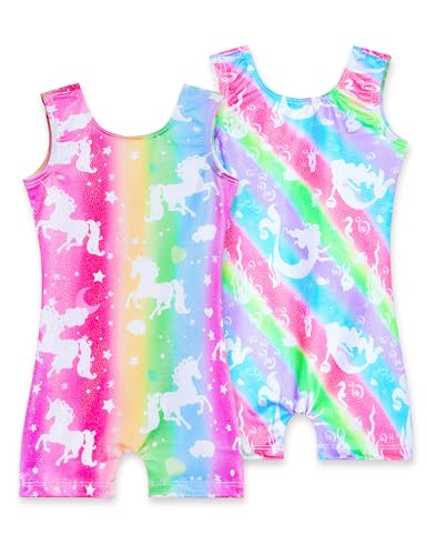 Image of 2 Pack Leotard for Girls Gymnastics Sparkly Sleeveless Unitards