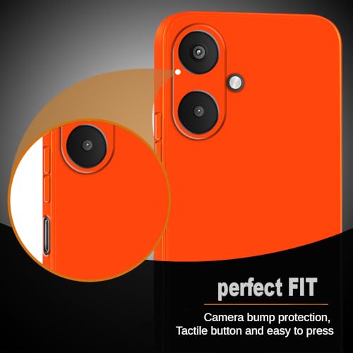 Image of Back Cover for Mi Redmi 13C 5G / Poco M6 5G | Full Camera Protection | Premium Liquid Silicon Case | Flexible Bumper Case for Mi Redmi 13C 5G / Poco M6 5G (Orange)