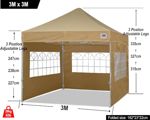 Image of ABCCANOPY Pop up Canopy Tent with Elegant Church Window 10X10,Beige
