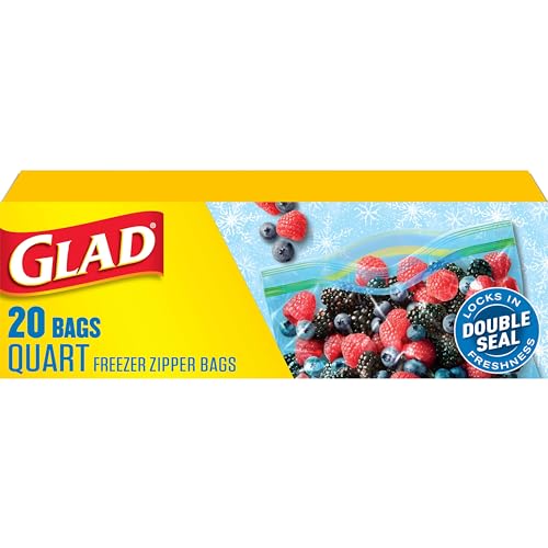 Glad Zipper Food Storage Freezer Bags - Quart - 20 Count - image 1