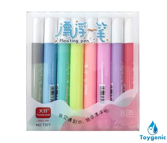 Image of SHINETOY 8 pcs Magical Water Pen, Magical Floating Ink Pen, Erasing Whiteboard Marker, A Watercolor Pen That Can Float in The Water, Painting Pens Kit Set for Kids,Plastic