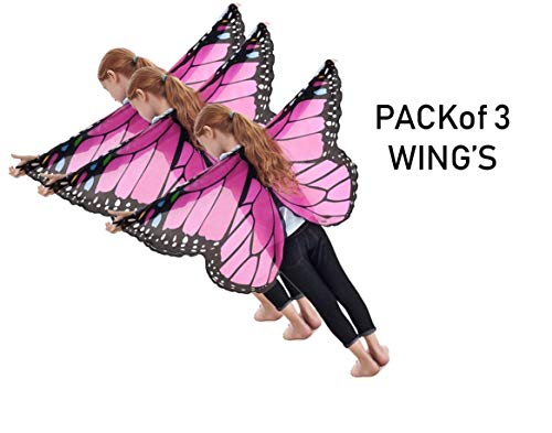 active elements pack of three kids fairy butterfly wings for toddler girls princess dress up costume party favors-Pink (B07P9LNSDY) Amazon Price History, Amazon Price Tracker