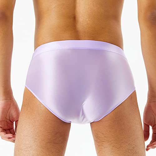 Sxiwei Men Shiny Silky Low Rise Briefs Underwear Elastic Waistband Thong Underpants Panties Swimwear4