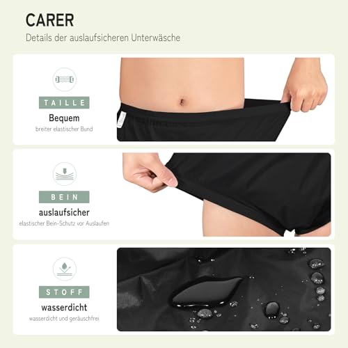 Carer 2 Stück Inkontinenz-Auslaufsichere Unterwäsche für Erwachsene Plastik-Windelhülle Waschbare Wiederverwendbare Wasserdichte Inkontinenzunterwäsche Unisex Schwarz Größe L