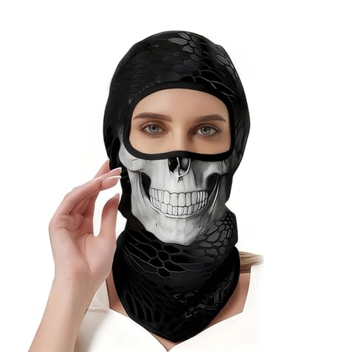 Shakas Skull Motorcycle Face Mask, Scary Quirky Halloween Skull Headgear