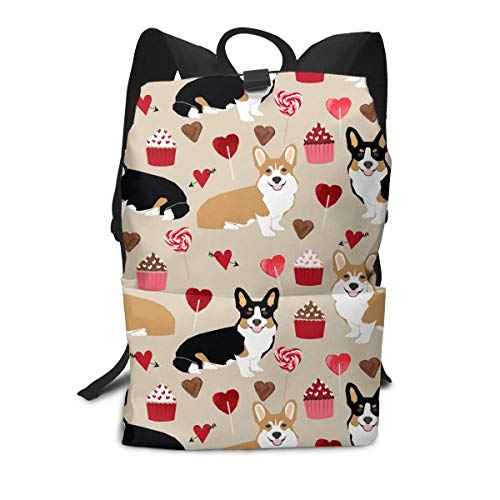 Homebe Funny Cute Corgi Dog Yellow Love Mochila Unisex  Mochilas y Bolsas School Travel