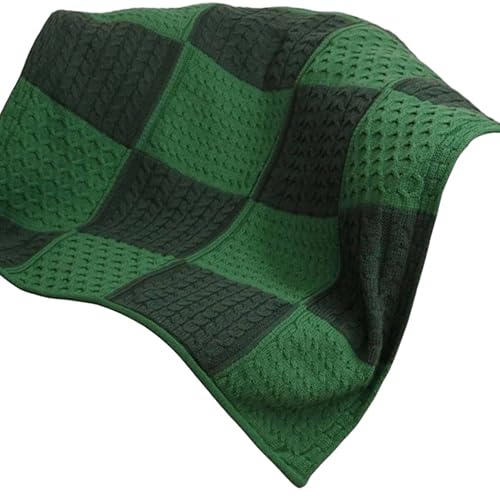 Aran Woollen Mills Irish Knit Blanket Merino Wool Patchwork Intarsia Throw Made in Ireland...