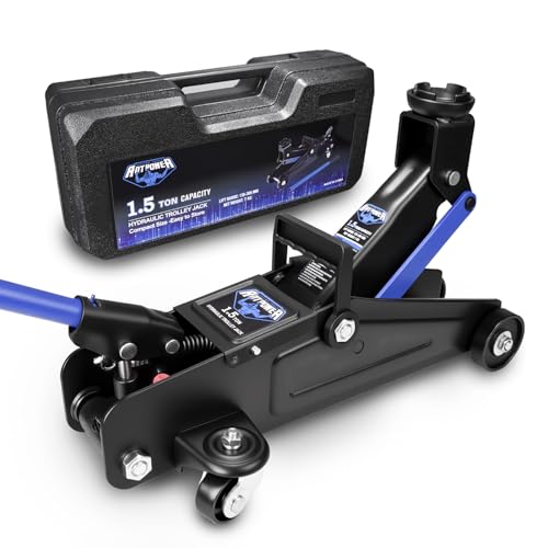 Image of ANTPOWER 1.5 Ton Floor Jack with Case, Wheels for Secure Lifting,Fast Lift Floor Jack, Quick Lift Pump for Sport Utility Vehicle, Providing Stable Support for Various Cars (1.5T)